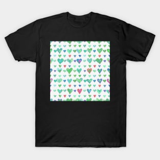 Hearts watercolor surface pattern T-Shirt